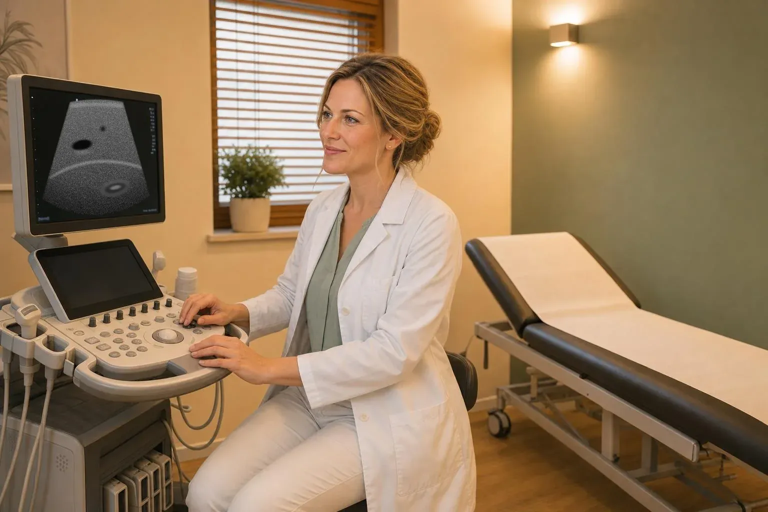 Dr. Miriam Brandt am Ultraschallgerät im Untersuchungsraum
